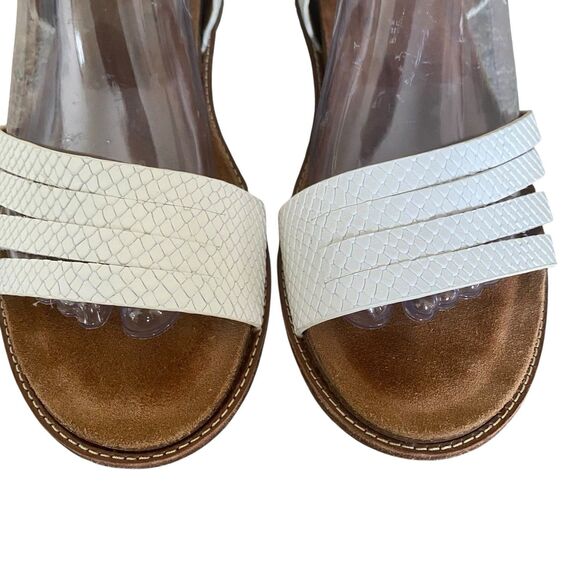 Sofft Slingback Comfort Sandals 8.5 White Leather Cork Footbed Brinda Summery - Picture 4 of 8